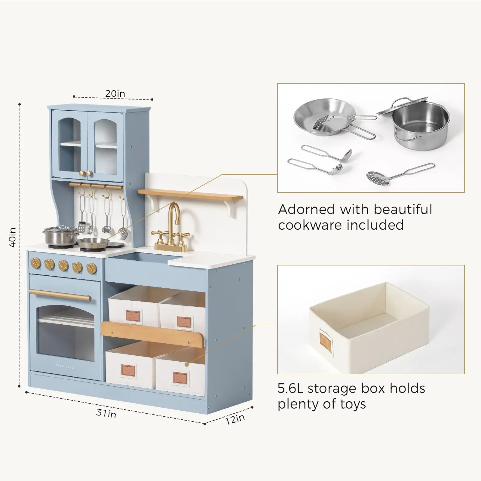 Tiny Land® Play Kitchen | Blue