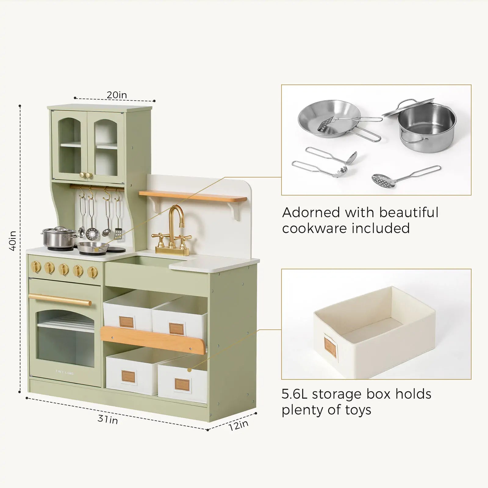 Tiny Land® Play Kitchen | Green
