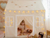 Tiny Land® White Playhouse Front View Girl inside
