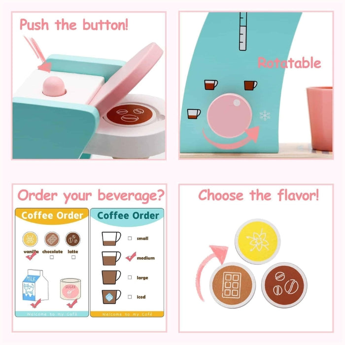 Tiny Land® Wooden Coffee Maker Set Instruction