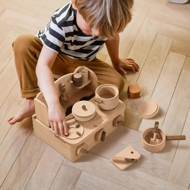 Tiny Land® Wooden Stove Cooking Toys Boy Playing