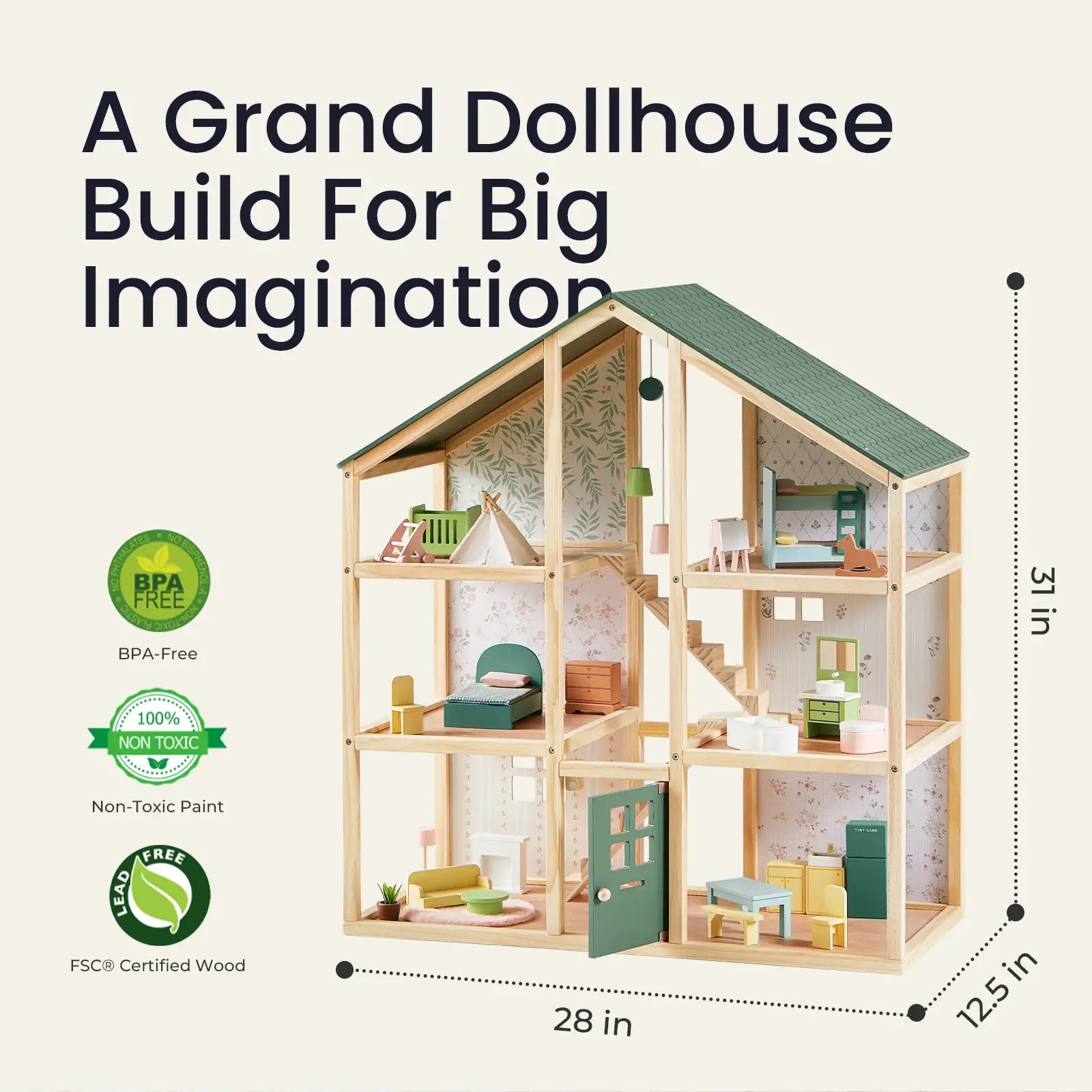 Tiny Land® Sweetwood Evergreen Dollhouse