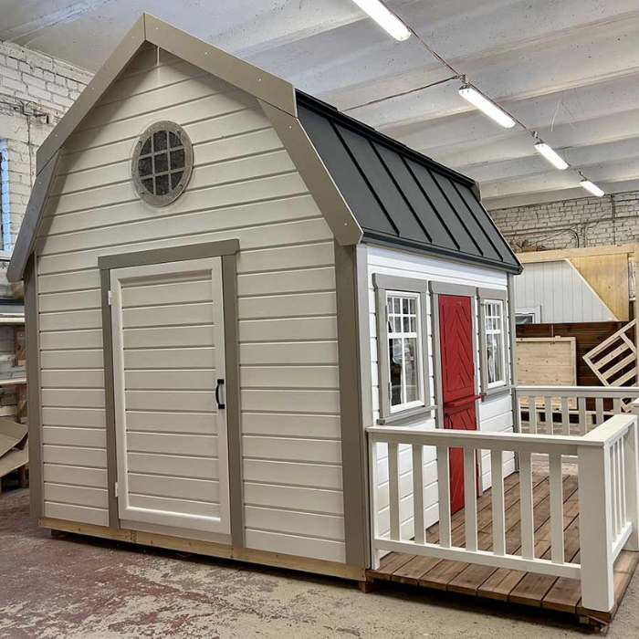 Whole Wood Farmhouse Playhouse with gambrel roof 2