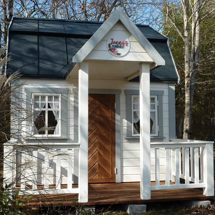 Whole Wood Playhouse Grand Farmhouse Outdoor Playhouse front