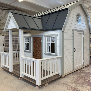 Whole Wood Playhouse Grand Farmhouse Outdoor Playhouse side view