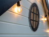 Whole Wood Playhouses Blackbird white with black trim  window close up