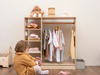 Montessori Wardrobe for Kids in Natural Wood