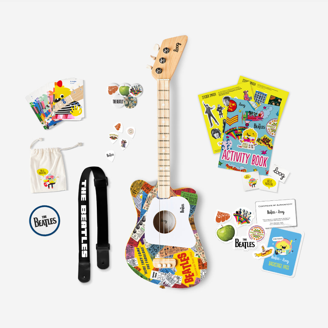 Beatles + Loog Yellow Mini Guitar