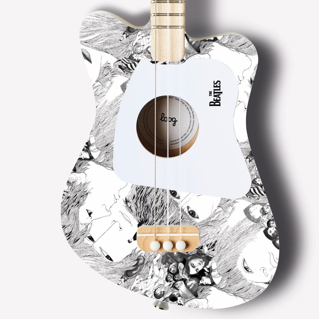 Beatles + Loog White Mini Guitar