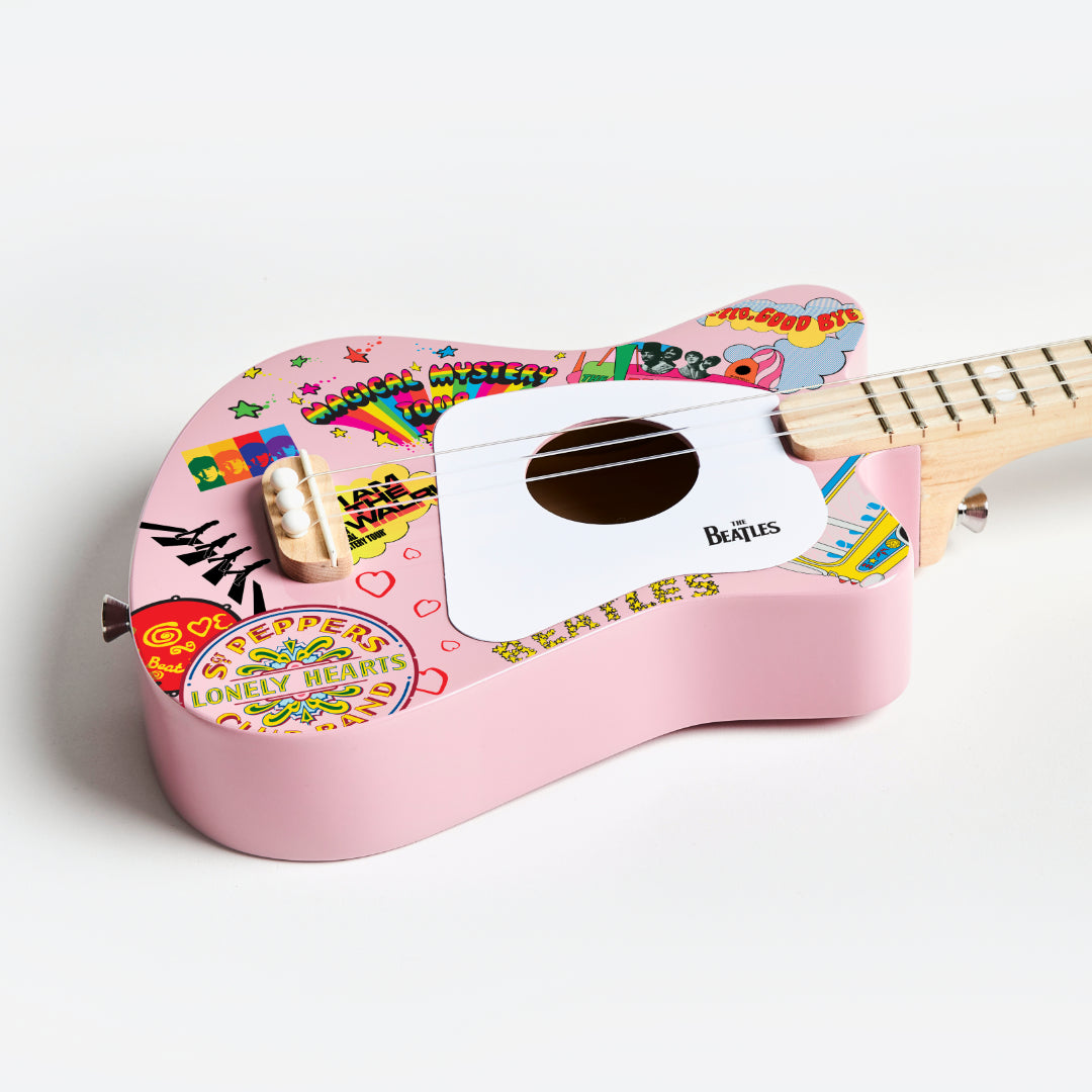 Beatles + Loog Pink Mini Guitar