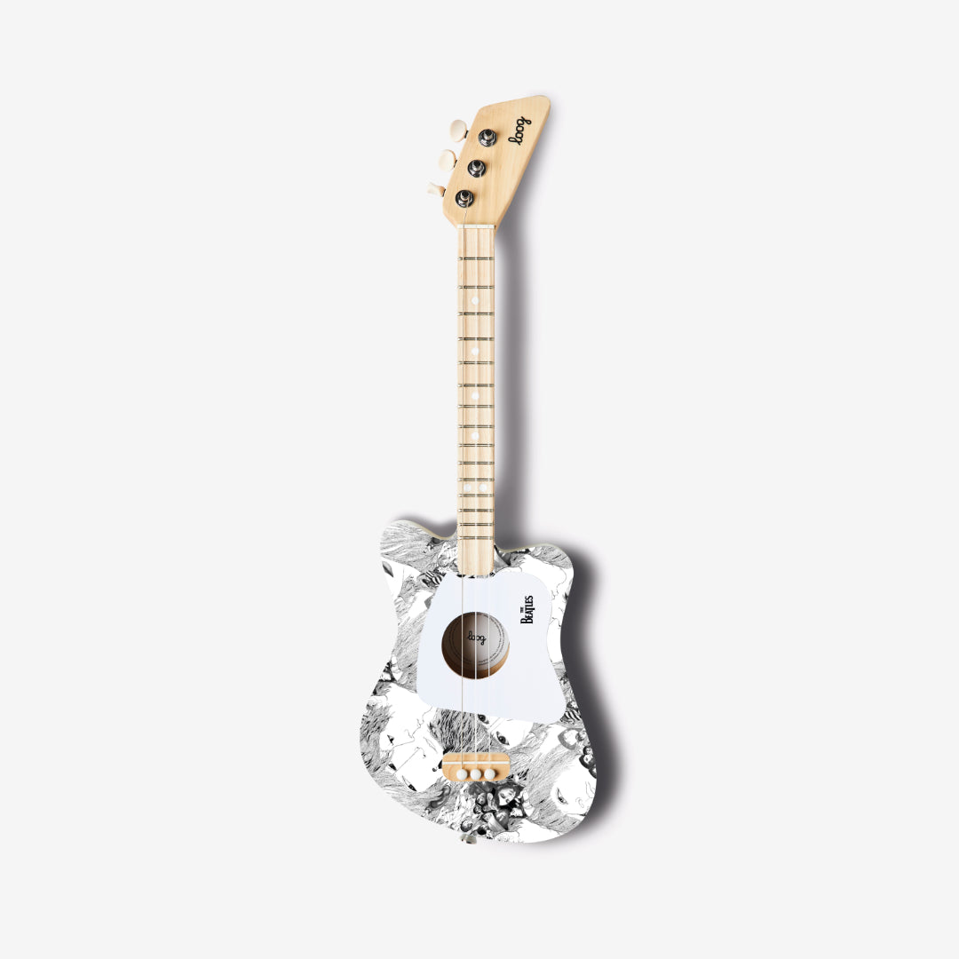 Beatles + Loog White Mini Guitar