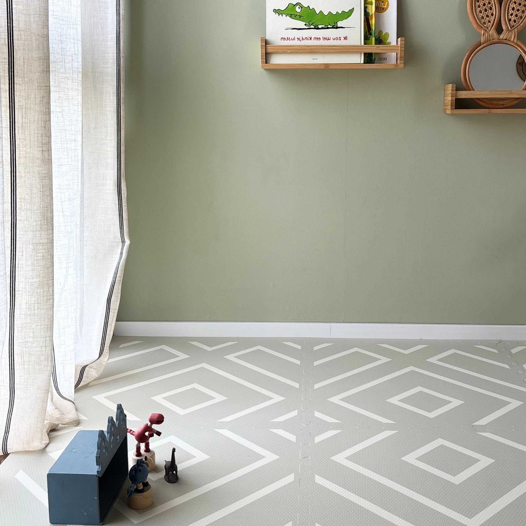Modern Blocks Play Mat | Soft Sage