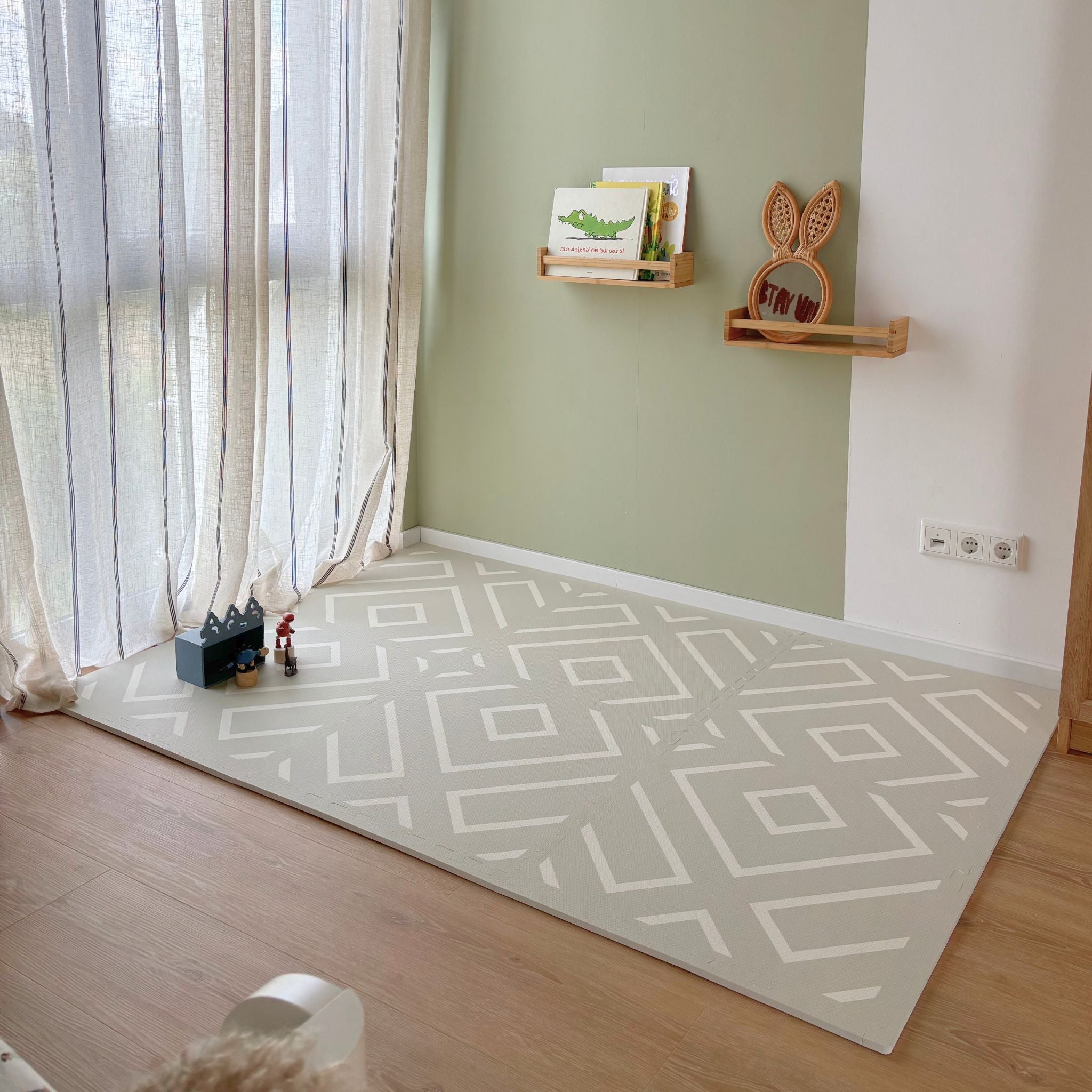 Modern Blocks Play Mat | Soft Sage