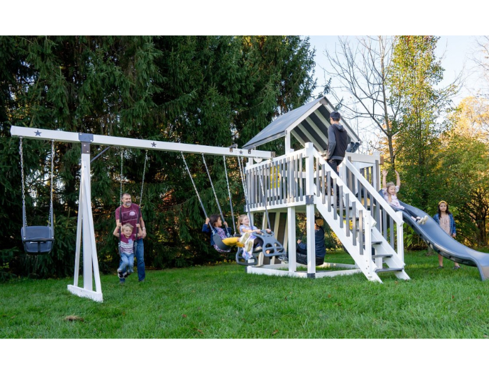 Bright Star Vinyl Swing Set swinging