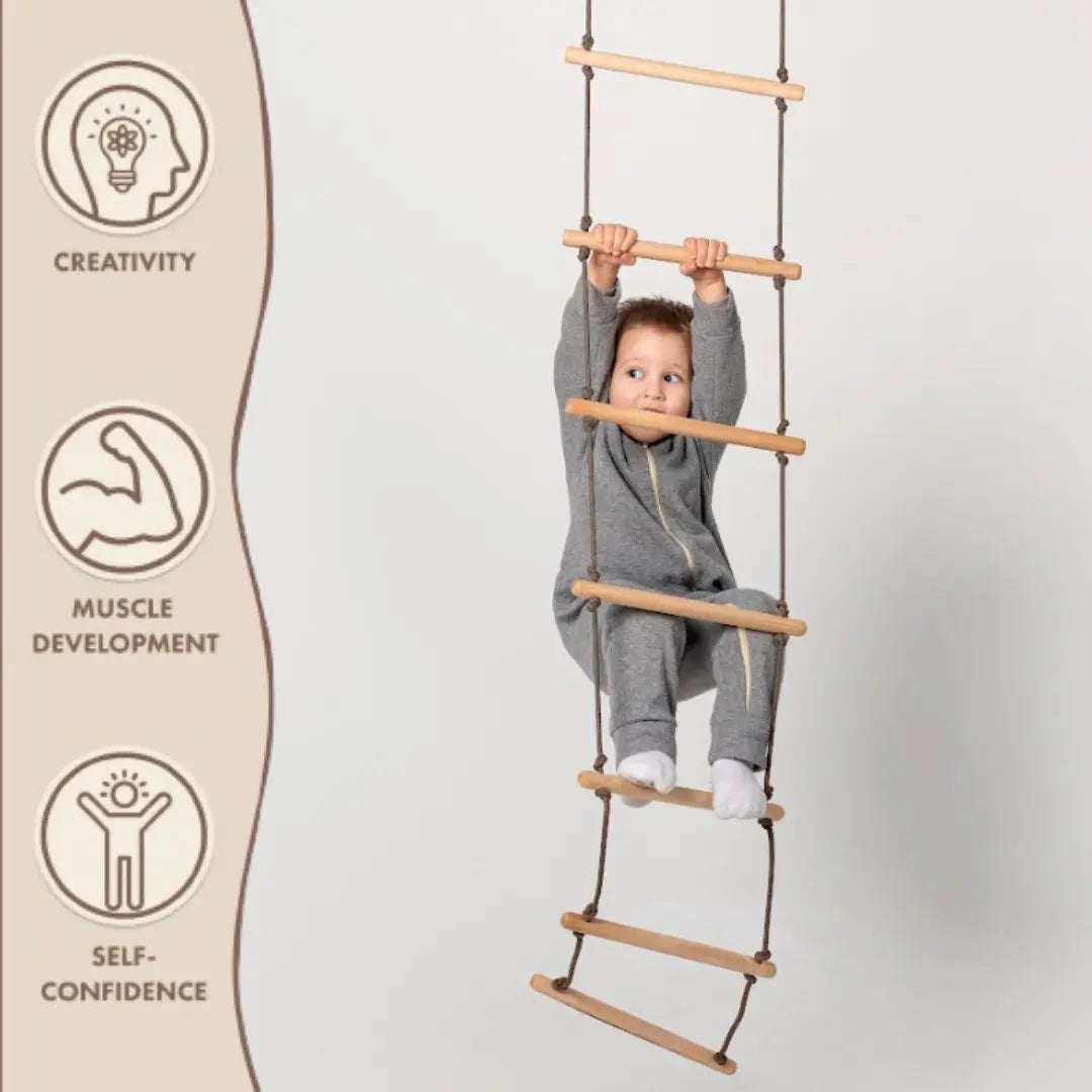 Kids Climbing Rope Ladder