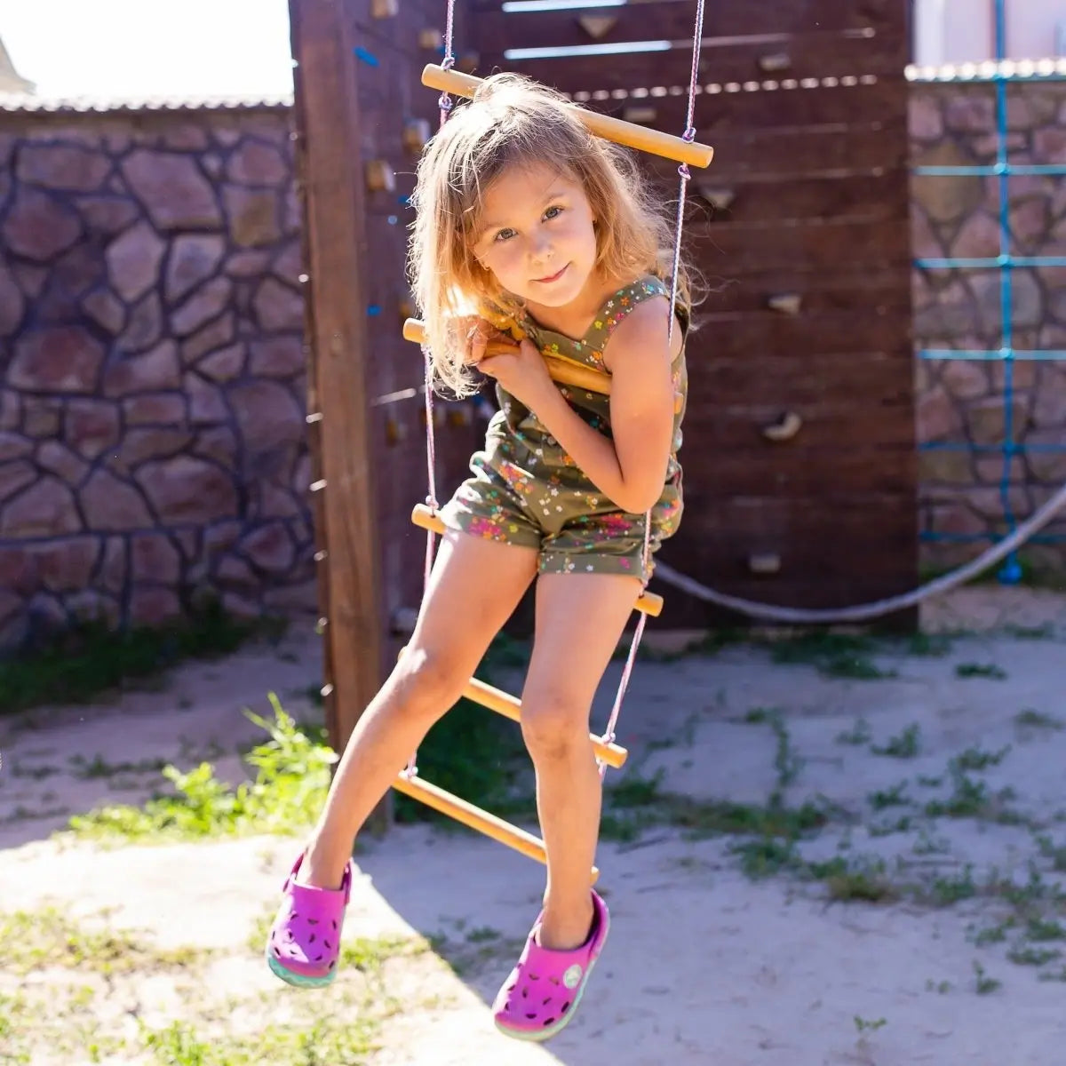 Kids Climbing Rope Ladder