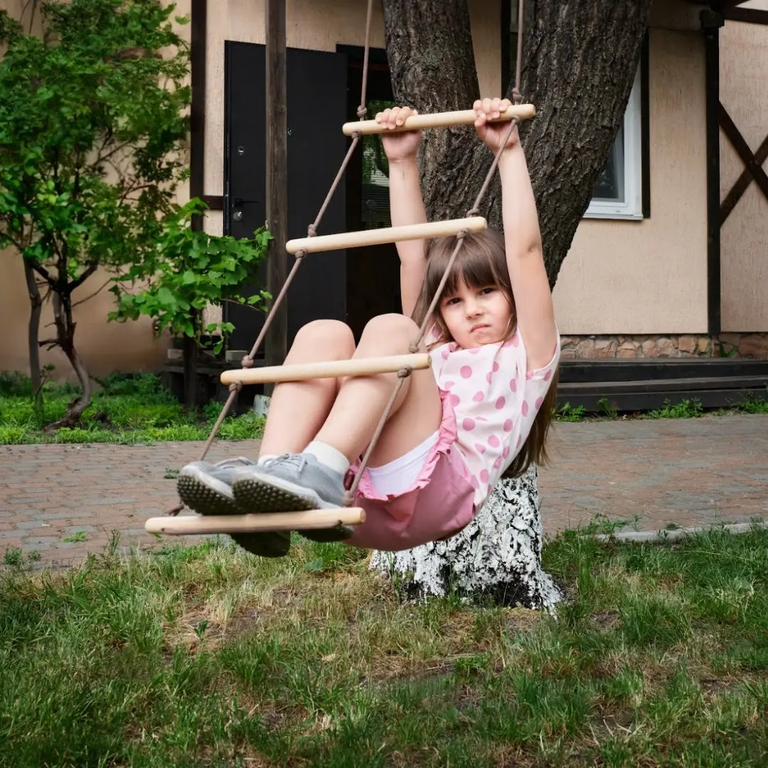 Kids Climbing Rope Ladder