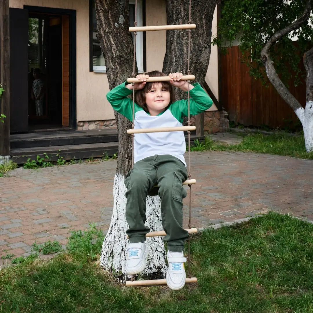 Kids Climbing Rope Ladder