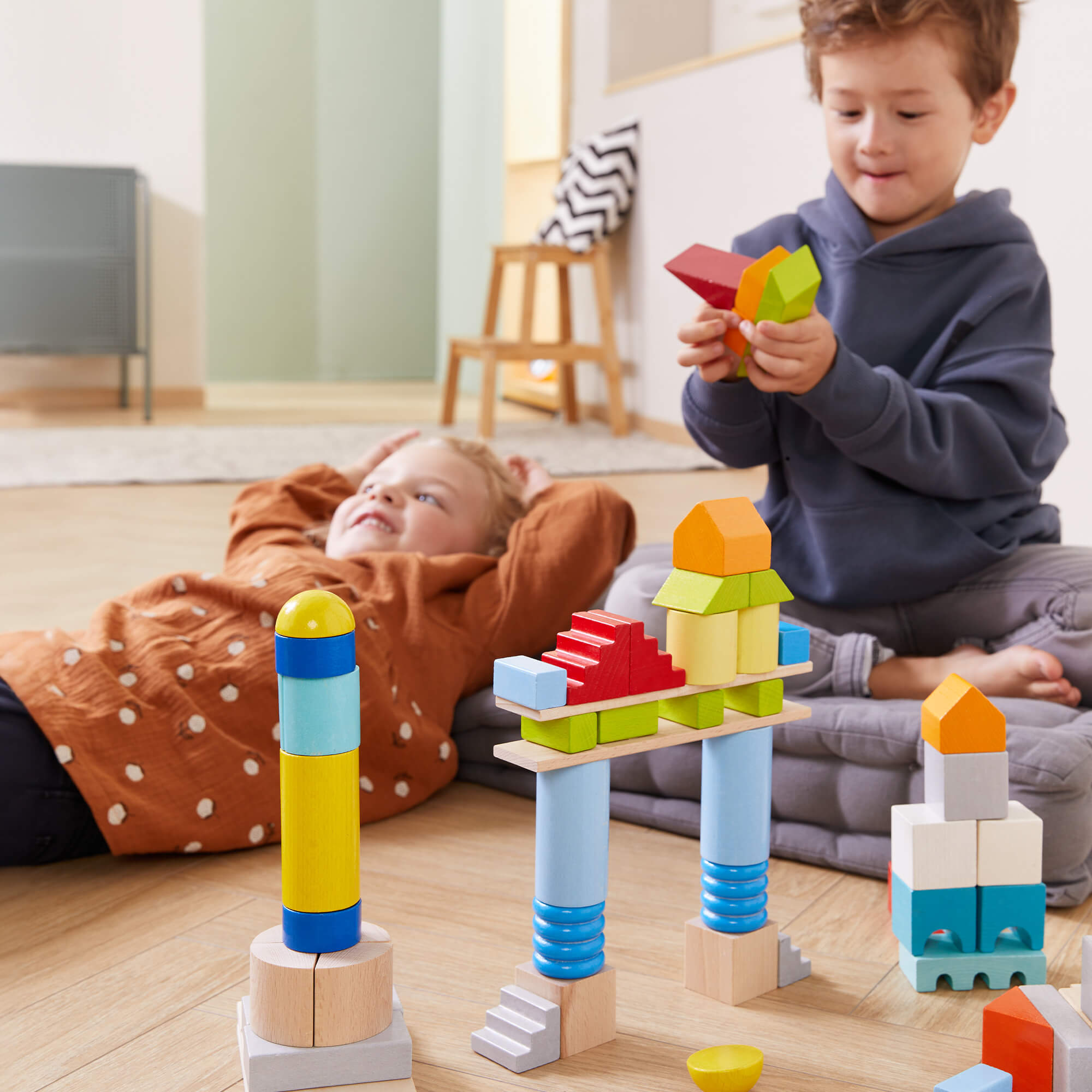 HABA Colored Building Blocks | 85 Piece Set
