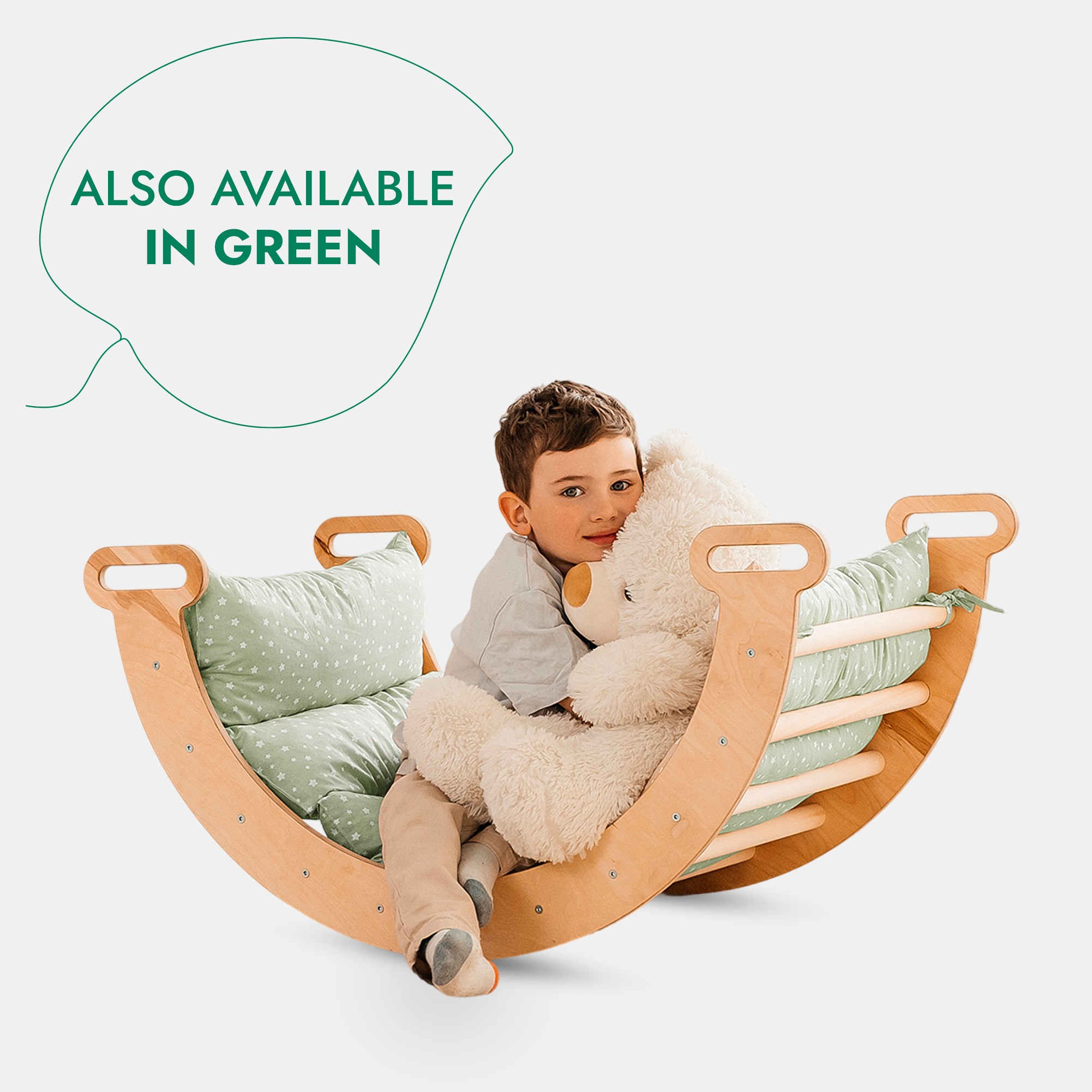 5in1 Montessori Climbing Set: Triangle + Arch + Slide + Climbing Net + Cushion