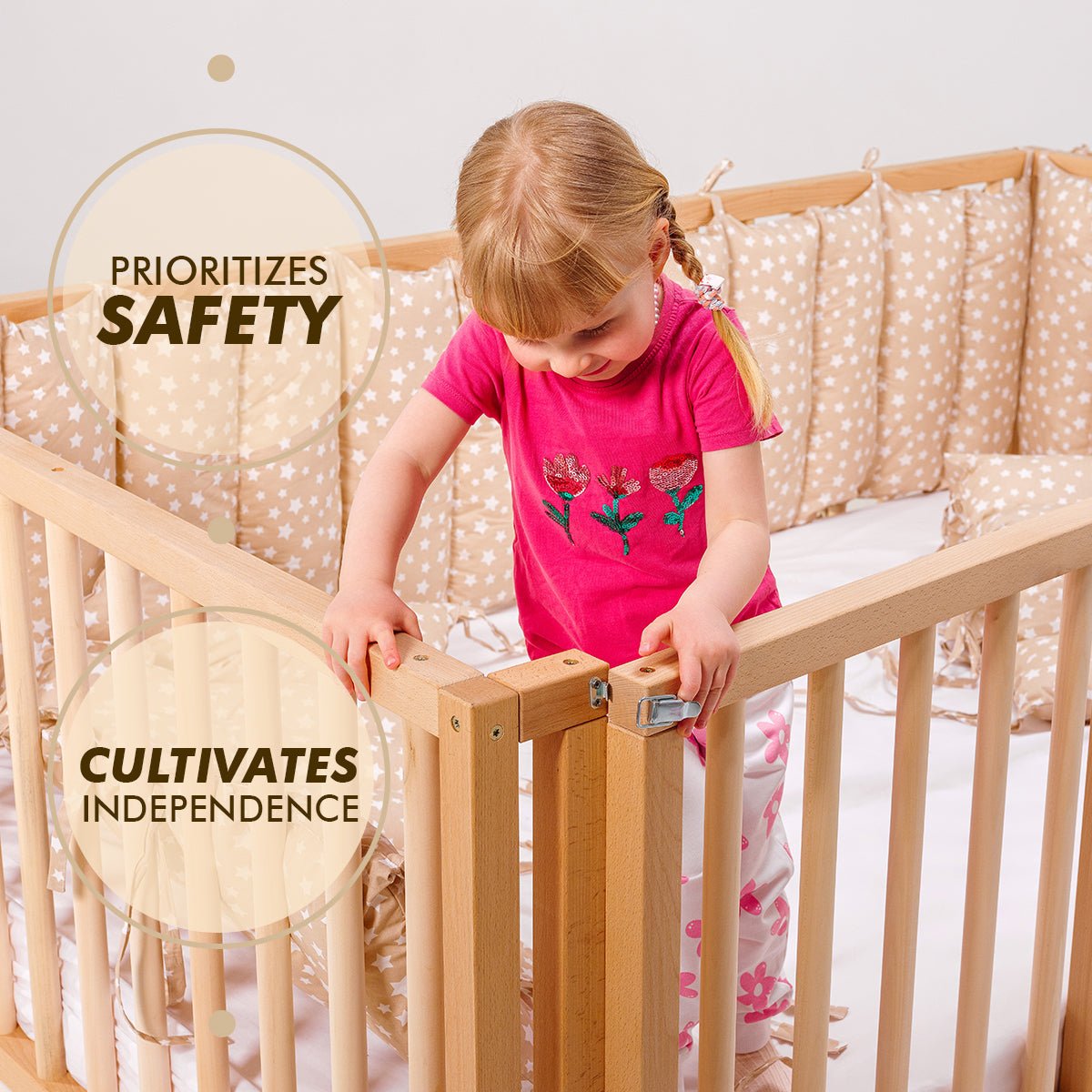 Montessori Floor Bed with Fence | Full Size