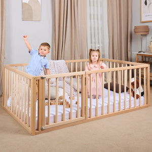 Montessori Floor Bed with Fence | Full Size