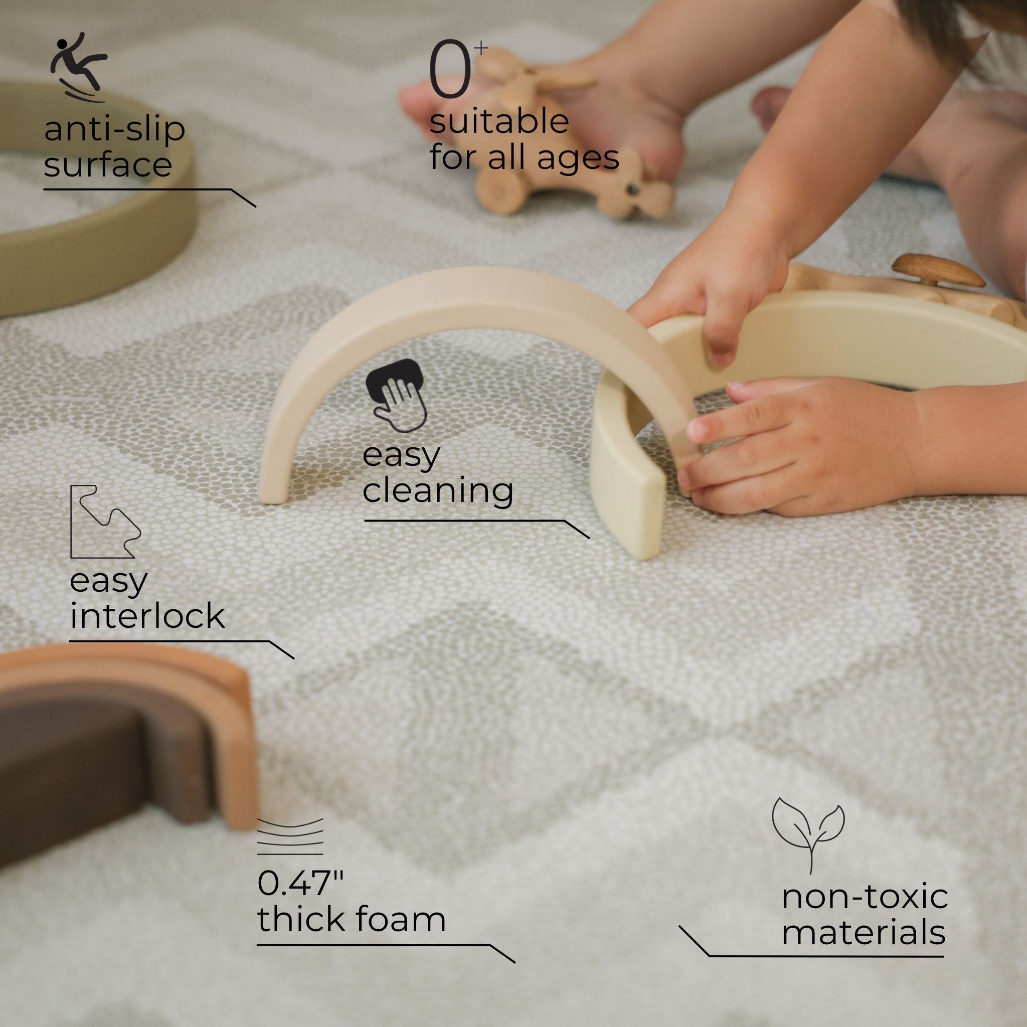 Kilim Play Mat | Feather Gray