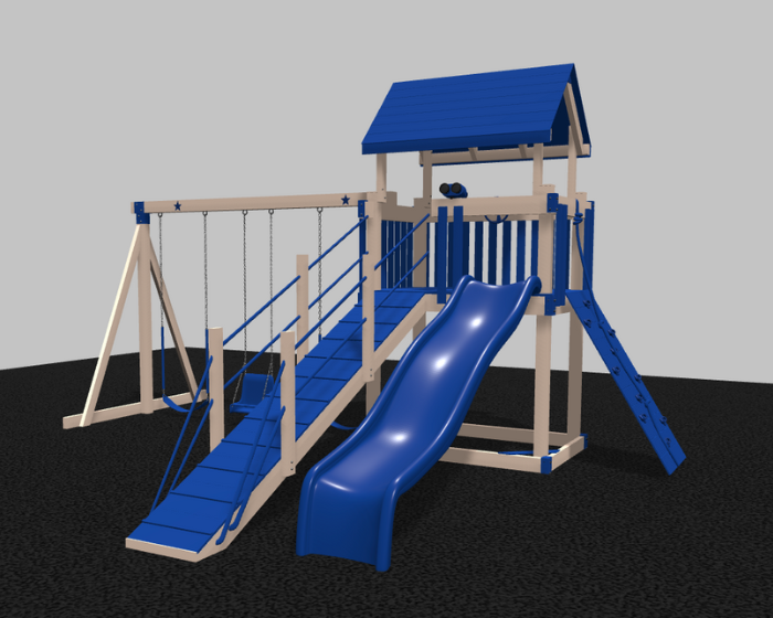 Silver Star Vinyl Swing Set with Ramp
