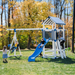 solar swing set with fireman pole