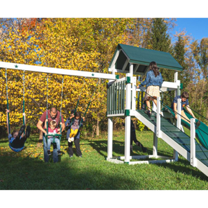 Star Quality Swing Set Silver Star Vinyl Swing Set lifestyle