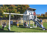 Star Gazer Vinyl Swing Set with playhouse