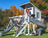 Star Gazer Vinyl Swing Set with playhouse