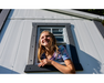 Star Gazer Vinyl Swing Set with playhouse