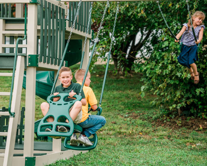 playset with double swings