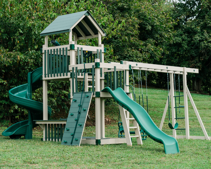 super star vinyl playset with tall tower