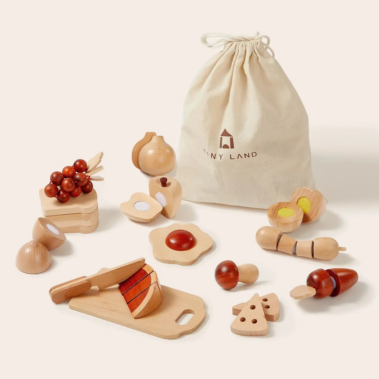 Tiny Land® Wooden Cut and Play Food Toys