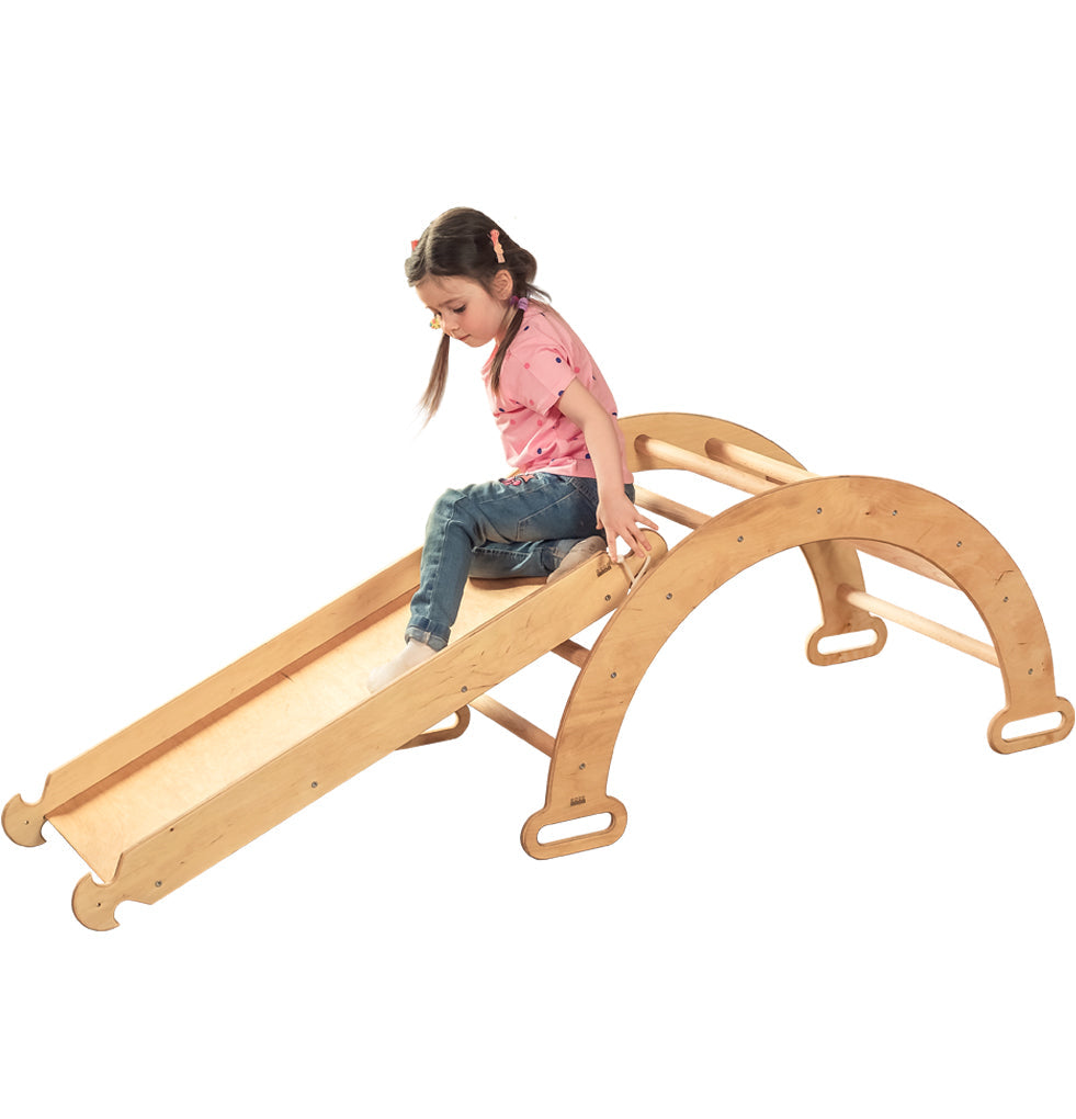 Goodevas Montessori Climbing Set: 2 in 1 Arch + Slide