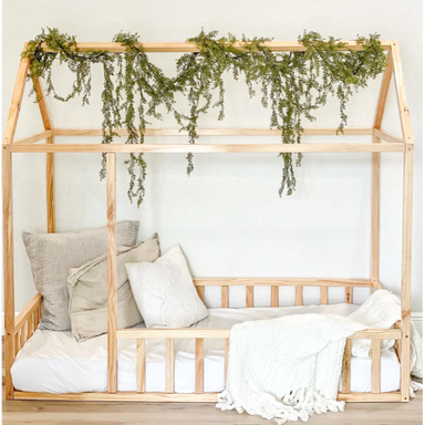 2MamaBees Montessori House Bed with Rails lifestyle front view