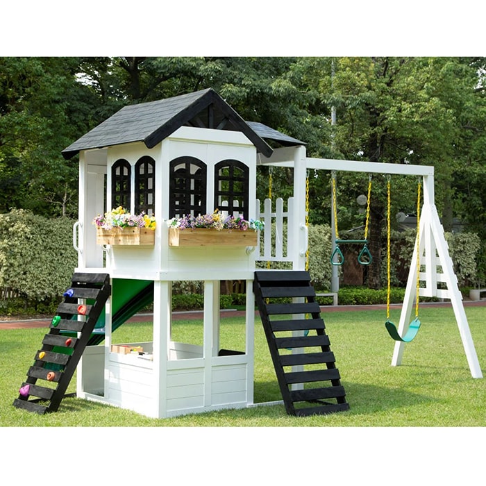 2MamaBees Reign Two Story Playhouse Outside