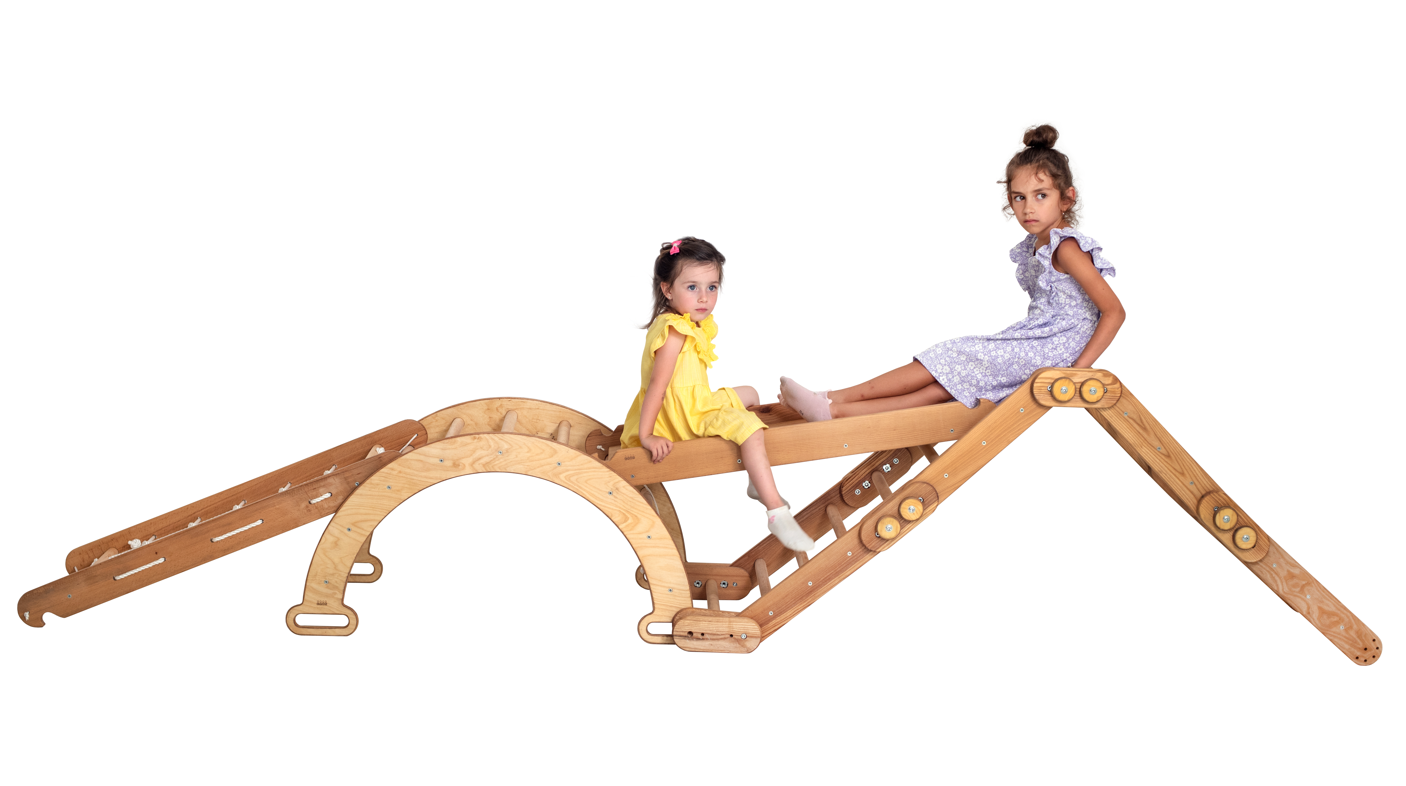 Goodevas 4in1 Montessori Climbing Set: Snake Ladder + Arch + Slide + Net