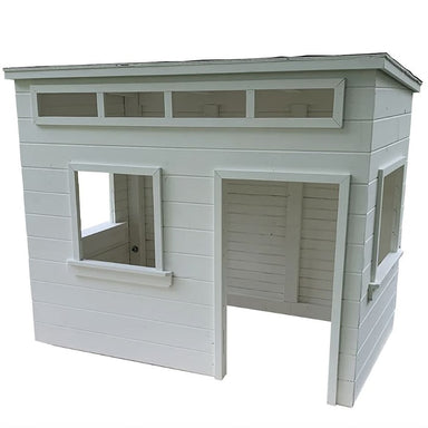 Ella's Modern Playhouse in White Front Side View