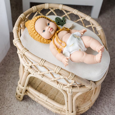 Ellie & Becks Aria Doll Rattan Changing Table Top Side Close