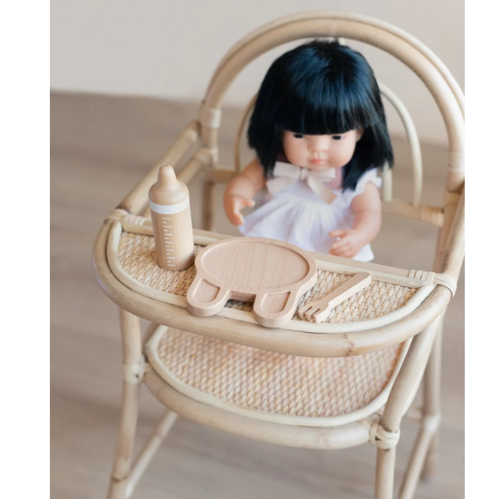 Ellie & Becks Co. Beckett Doll Highchair in Rattan Close Up