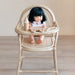 Ellie & Becks Co. Beckett Doll Highchair in Rattan Front View Doll