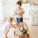 Ellie & Becks Harlow Doll Pram In Rattan With Baby And KId