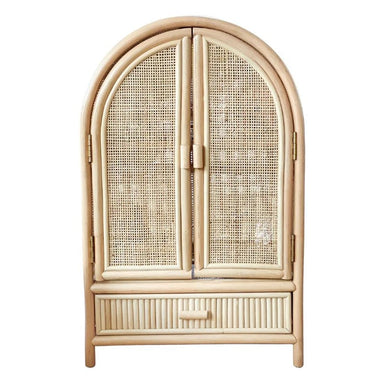 Ellie & Becks Sloane Doll Cabinet In Rattan Front View