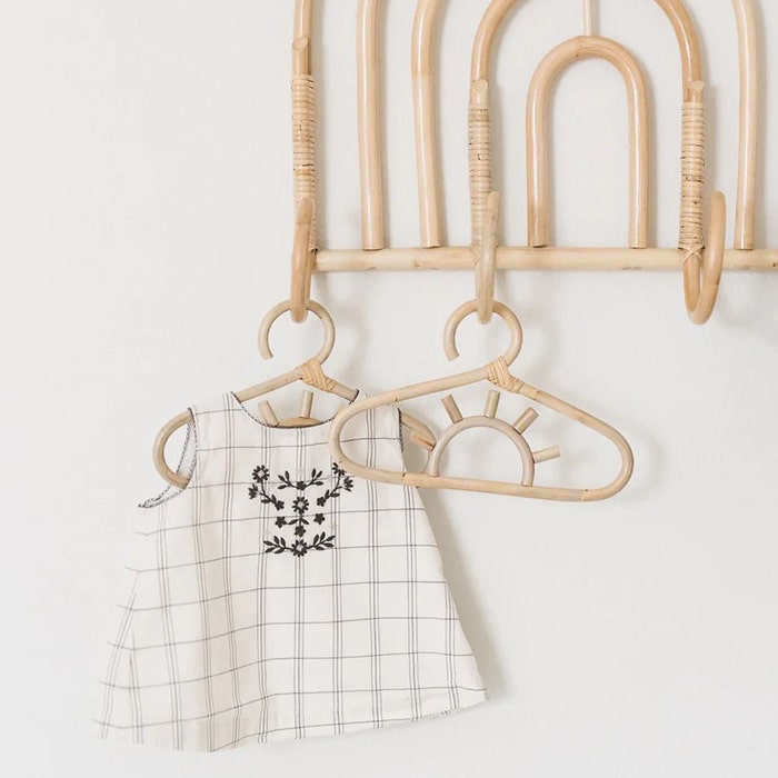 Ellie & Becks Sunny Rattan Hangers With Clothes