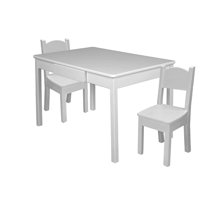 Little Colorado Arts & Crafts Table with Open Back Chairs Gray MDF