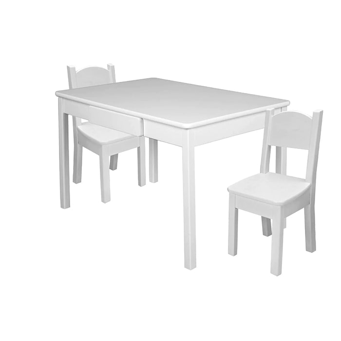 Little Colorado Arts & Crafts Table with Open Back Chairs White MDF