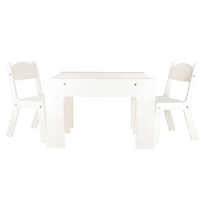 Little Colorado Modern Birch Arts & Crafts Table with Chairs White
